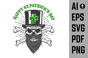 Patrick Day. Irish Leprechaun Skulls