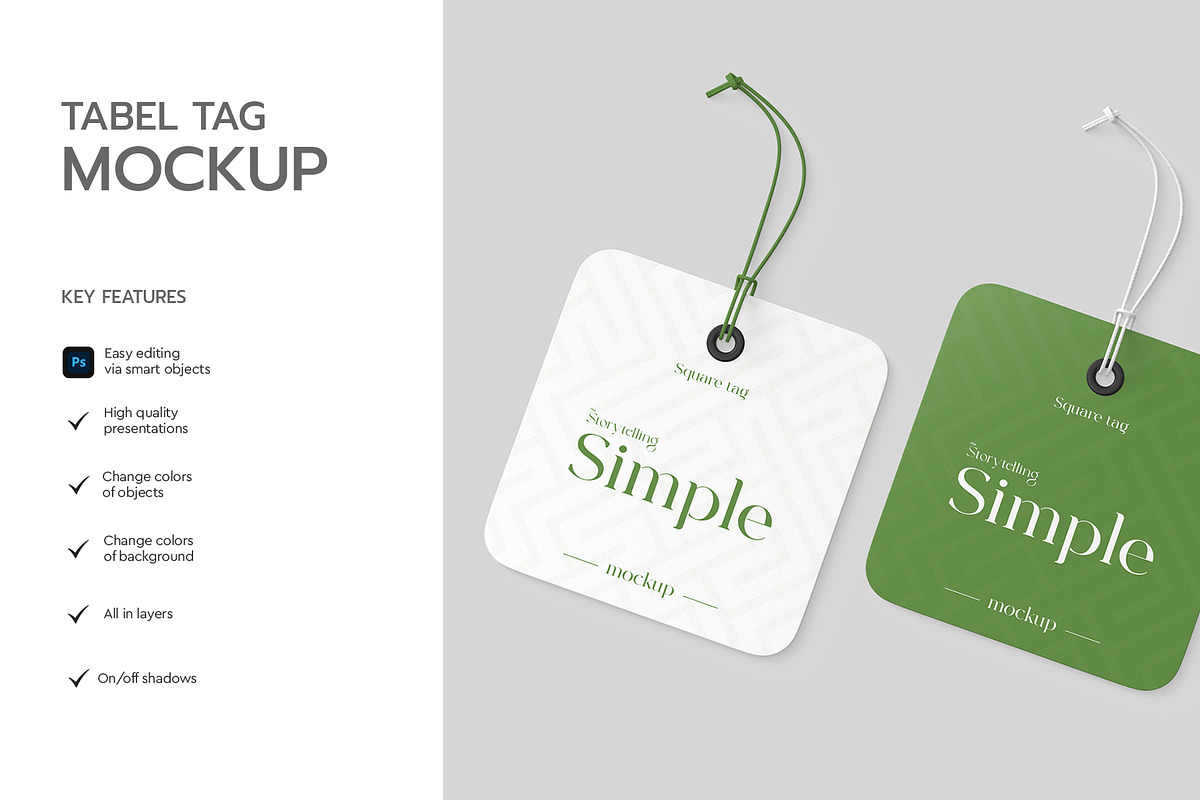 square clothing tag psd mockup, an Advertising Mockup by graphypix (Photo 2 of 4)
