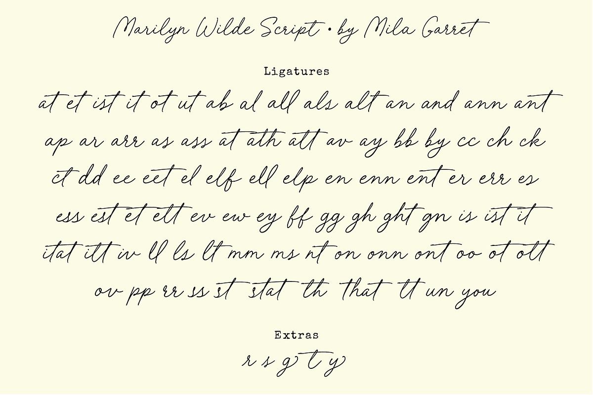 Marilyn Wilde Handwriting Script, a Script Font by Mila Garret (Photo 17 of 18)