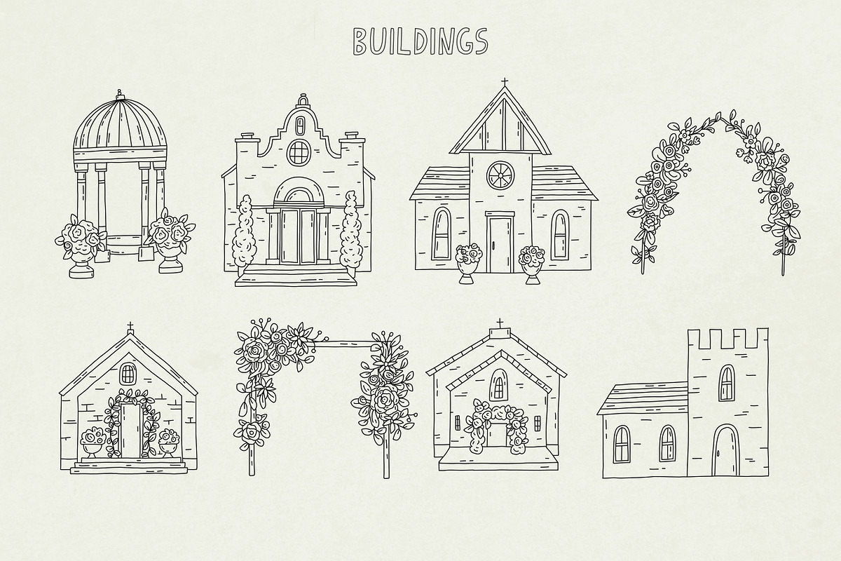 Hand Drawn 186 Wedding elements, an Outline Icon by Sasha Mitkalova (Photo 2 of 10)