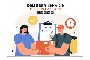 15 Courier or Delivery Service, a Person Illustration by denayunebgt