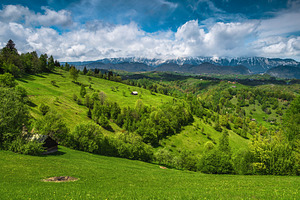 Spring scenery with snowy mountains, a Nature Photo by Alpine Dreams