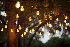 Charming Night Scene with Hanging St, a Photo by SaroStock