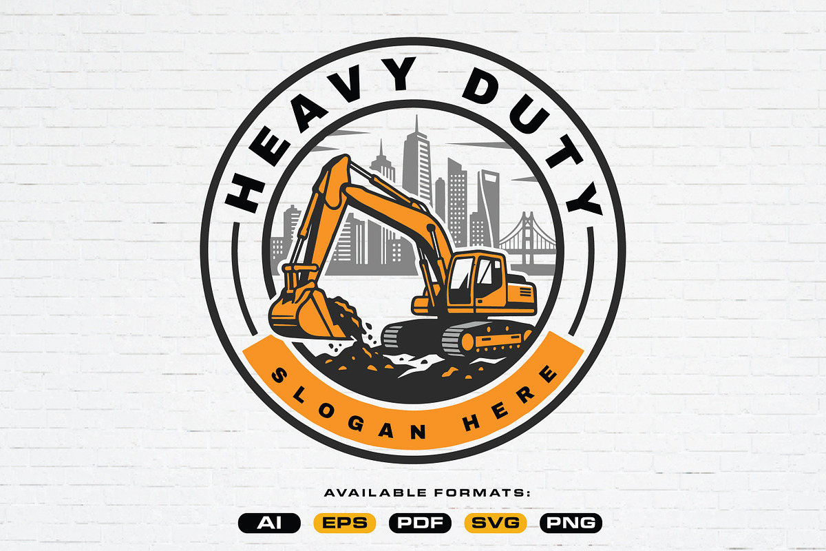 Excavator Logo Template, a Transportation Illustration by Guavanaboy (Photo 1 of 3)