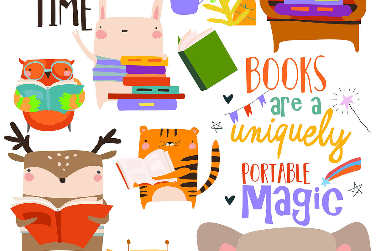 Funny Animals and Books, an Education Illustration by Maria Starus (Photo 1 of 3)
