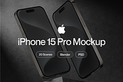 Apple iPhone 15 Pro Mockup, an iPhone Mockup by Illustraly Design (Thumbnail 1 of 8)