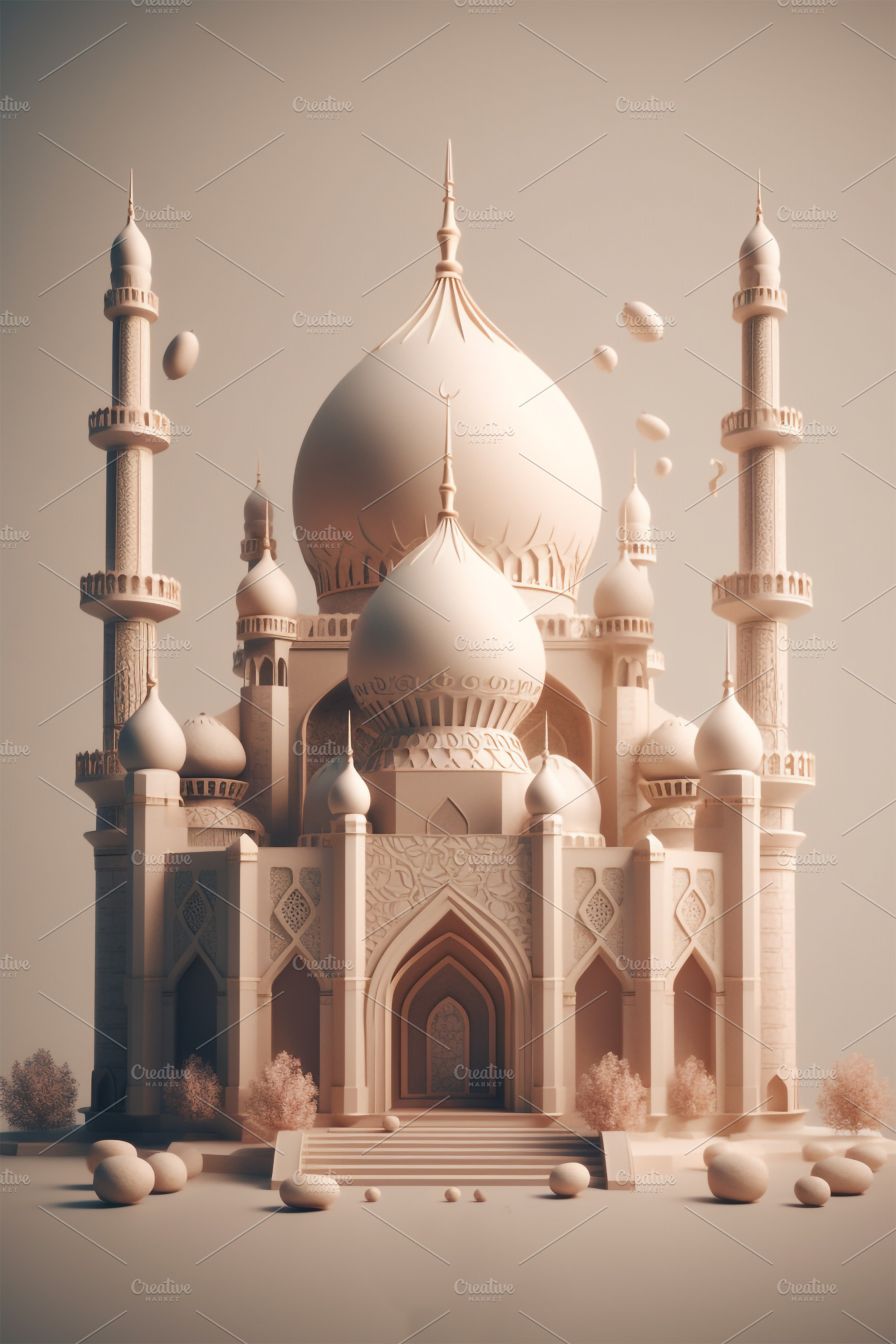 3d illustration muslim mosque, an Architecture Photo by RgraphicsDesign