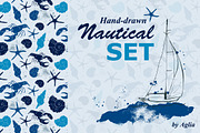 Hand drawn nautical set, an Illustration by Aglia ART (Thumbnail 1 of 6)
