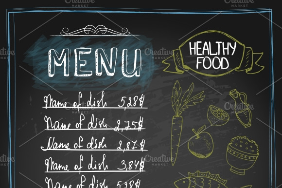 Chalkboard Healthy Food Menu
