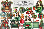 Watercolor Classic Christmas Clipart, an Illustration by Libby Wishes (Thumbnail 1 of 9)
