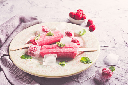 Homemade raspberry popsicles featuring ice cream, popsicle, and lolly, a Food & Drink Photo by Iryna Melnyk Photography