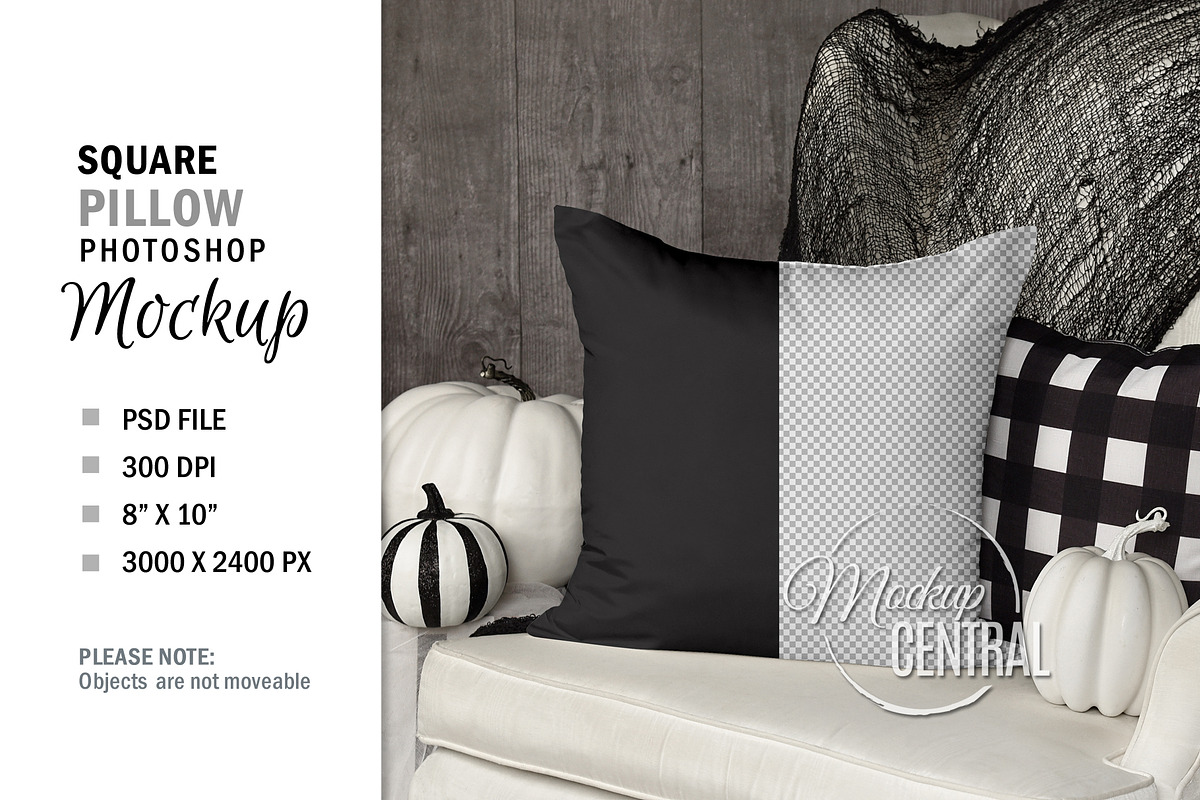 Halloween Pillow Mockup on Chair, a Household Mockup by HaywireMedia & Mockups (Photo 1 of 3)