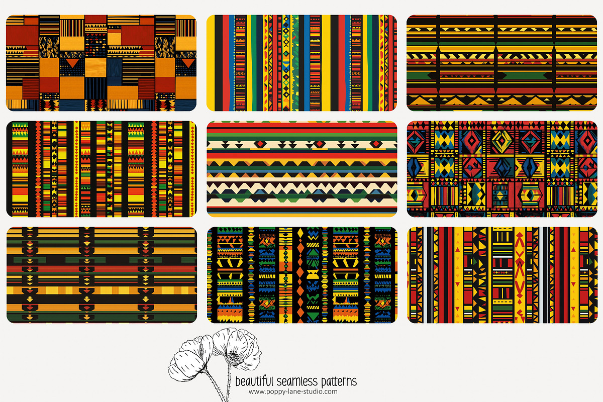 70 African Kente seamless pattern, a Pattern Graphic by Poppy Lane Studio (Photo 7 of 10)