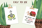 Little Pets Watercolor Clipart Set, an Animal Illustration by LeMagiqueBoutique (Thumbnail 4 of 4)