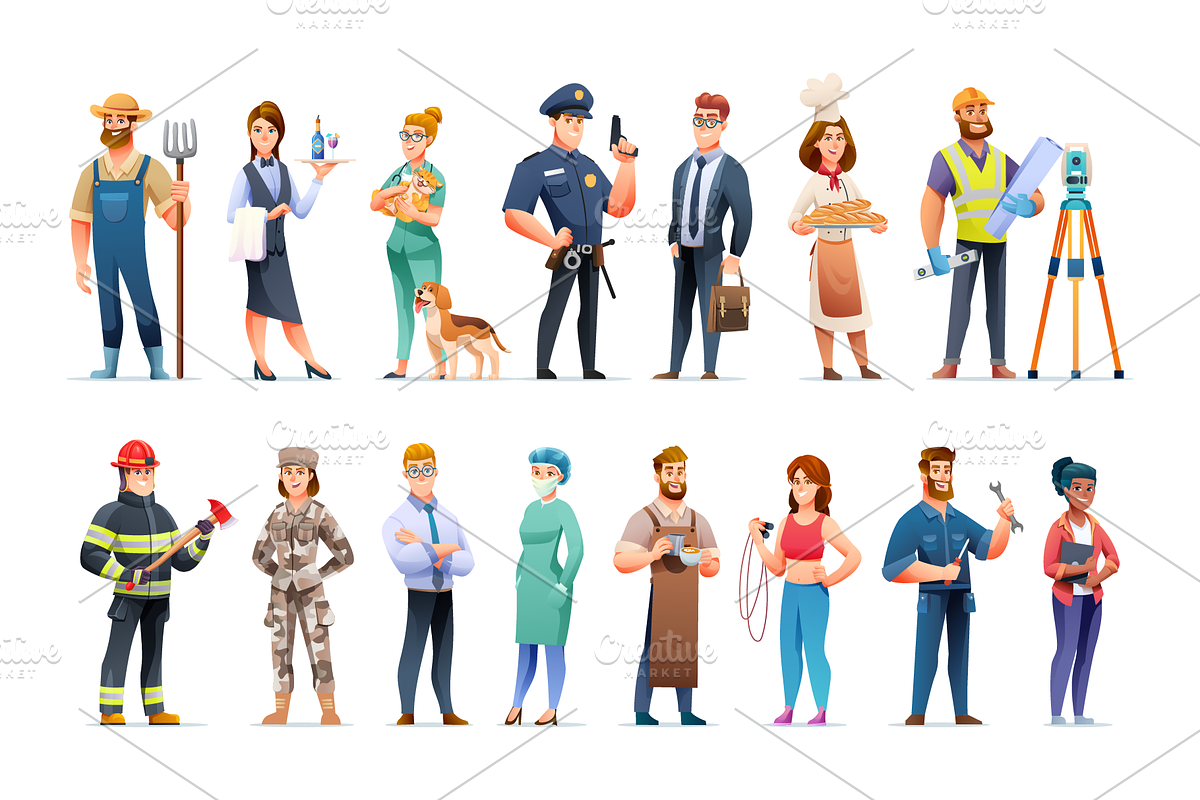 60 Profession Characters, a Person Illustration by YG Studio (Photo 2 of 5)