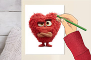 Quirky Valentine's Heart Clipart, an Illustration by DreamCafeArt (Thumbnail 6 of 6)