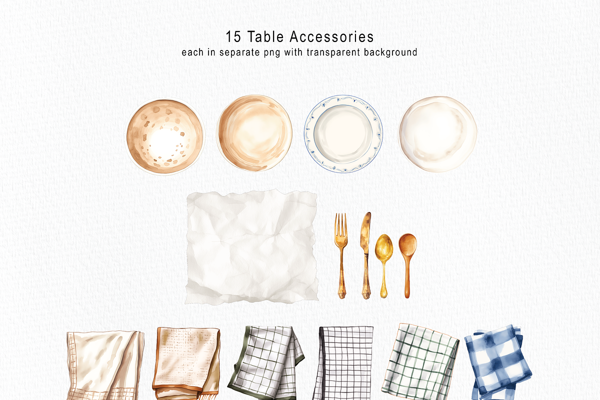Watercolor French Breakfast Clipart, a Food Illustration by StudioBleu (Photo 4 of 6)