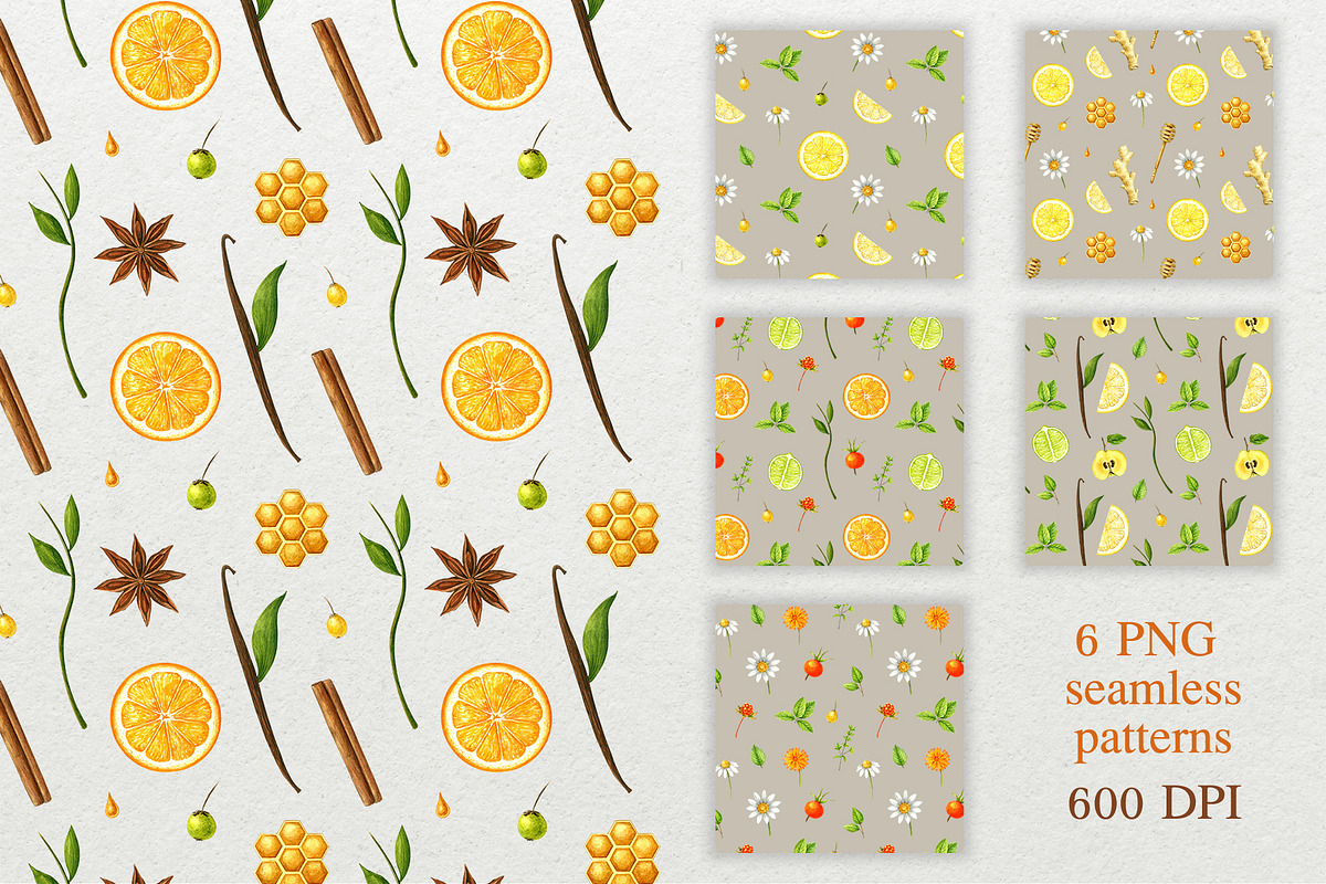 Herbal tea.Watercolor set, a Food Illustration by Nastilustra (Photo 3 of 3)