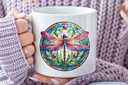 Stained Glass Dragonfly Sublimation, an Illustration by CraftArtStudio (Thumbnail 5 of 6)