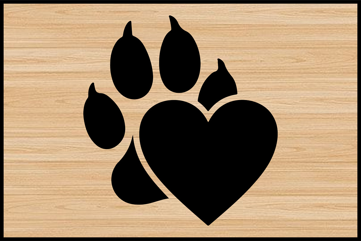 Heart Paw Silhouette Vector SVG Set, an Object Illustration by Gaye Art (Photo 3 of 4)