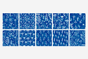 Seamless Cyanotype Floral Pattern wi, a Pattern Graphic by irina.vaneeva (Thumbnail 4 of 8)