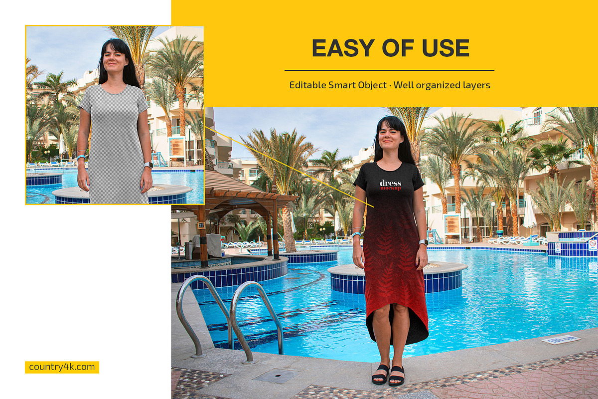 Fashion Female Dress Mockup Set, a Shirt Mockup by Country4k (Photo 3 of 4)