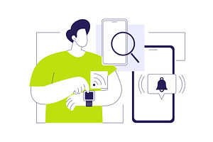 Find phone feature isolated cartoon, a Technology Illustration by Visual Generation
