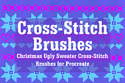 Christmas Cross Stitch Brush, a Brush Add-On by CosmicMedium (Thumbnail 1 of 3)