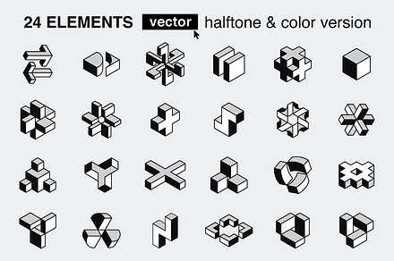 Impossible vector isometric shapes 2, a Duotone Icon by kaer_shop