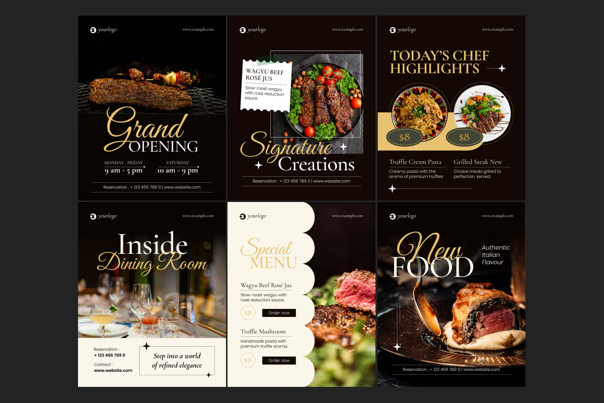 Gourmet Culinary Carousel, a Social Media Template by twinstd
