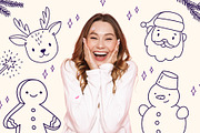 Christmas Winter Doodles | Line Art, a Seasonal Illustration by Kristina Chistiakova (Thumbnail 3 of 3)