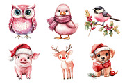 Little Pink Animal Christmas Book, an Illustration by Daily.Designs (Thumbnail 5 of 5)