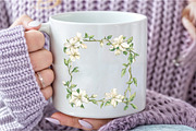Sage Green and Ivory Flowers Clipart, an Illustration by DreamCafeArt (Thumbnail 6 of 8)