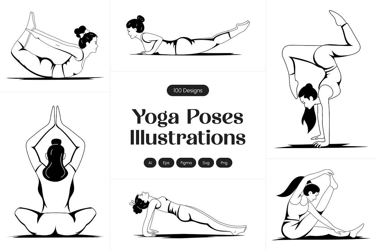 Yoga Poses Illustration Set, a Sport Illustration by Creative Stall (Photo 1 of 11)