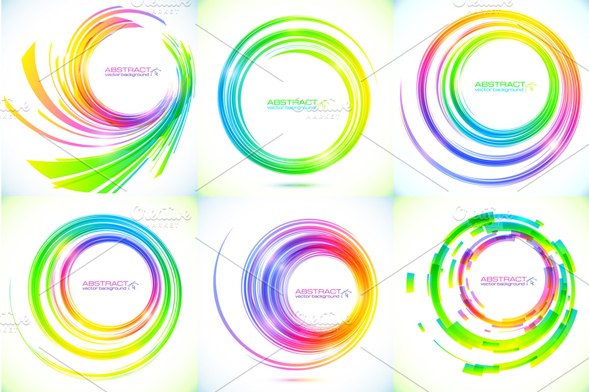 38 vector futuristic round frames preview 2
