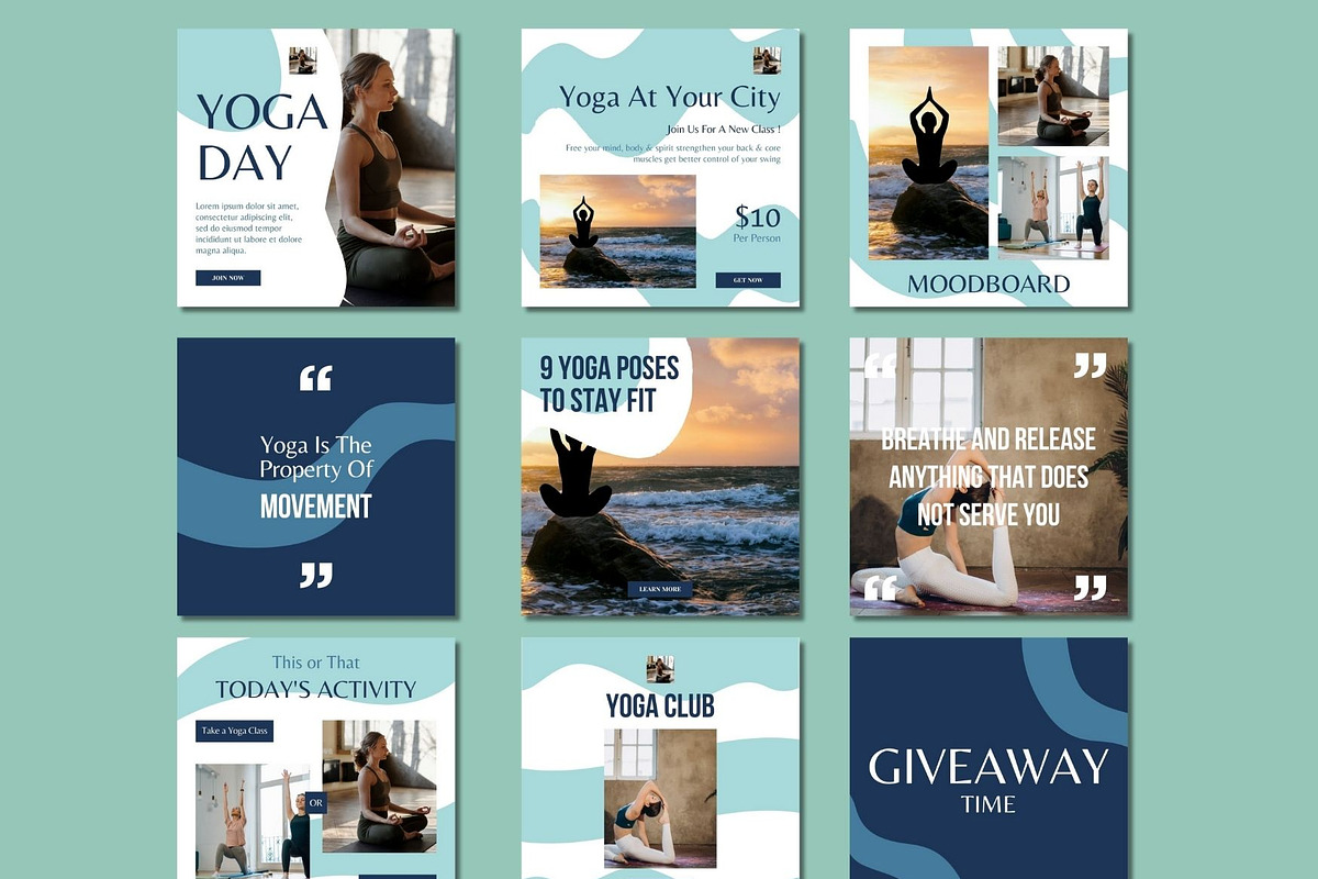 Yoga Social Media Post Templates, a Social Media Template by BoontenStudio (Photo 5 of 7)