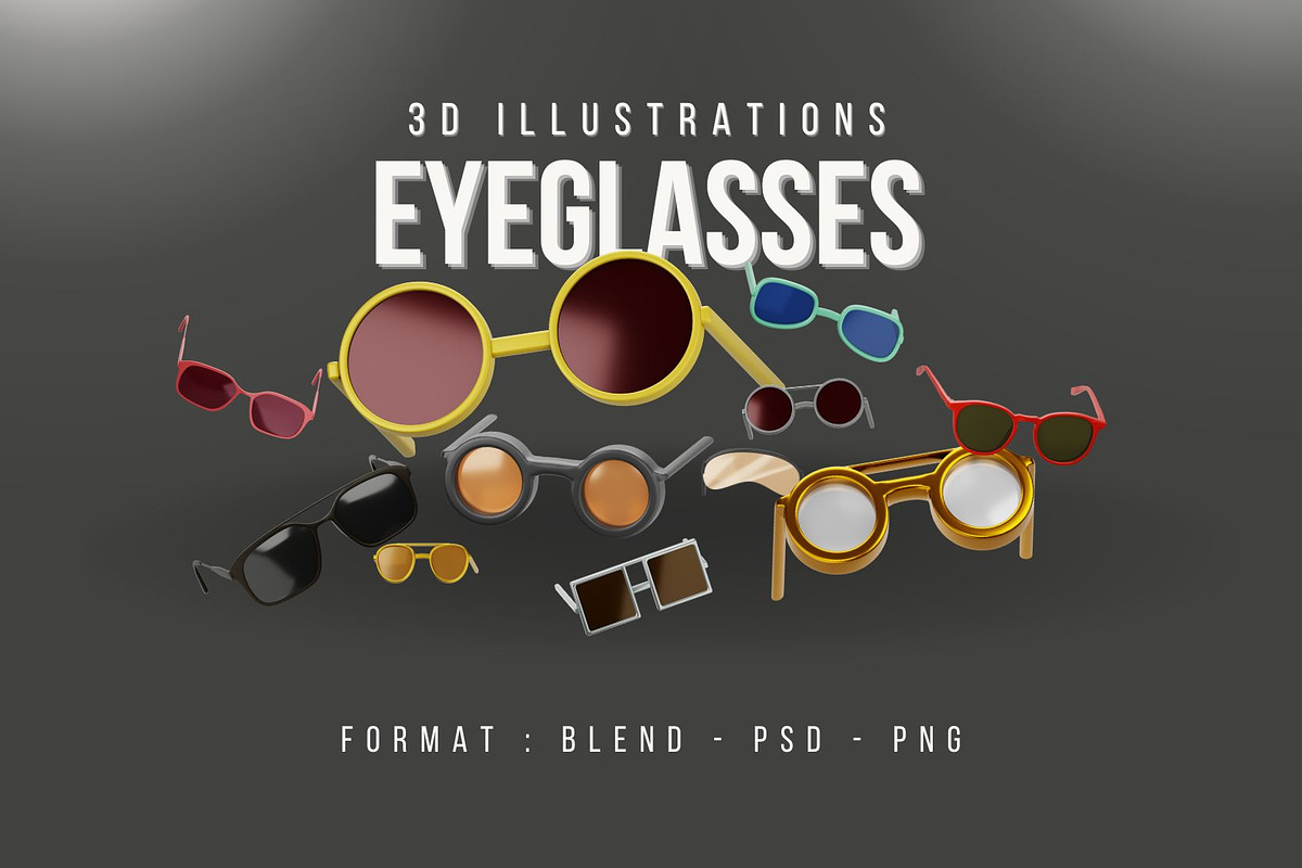 Eyeglasses 3D Icon Pack, an Object 3D Model by Murez Alsyad (Photo 1 of 3)