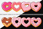 Heart Donut Clipart, a Graphic by Artnoy (Thumbnail 2 of 5)