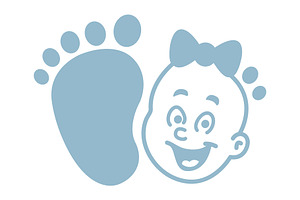 cute baby feet logo, a Person Illustration by Rhealea_Design