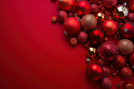 Christmas red background with Christ, a Photo by SaroStock