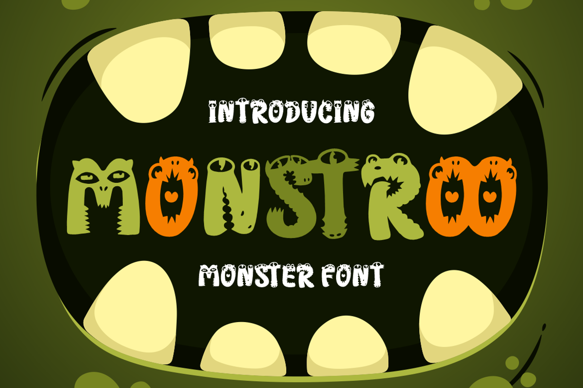 Monstroo Funny Monster Display Font, a Font by PutraCetol Studio (Photo 1 of 5)