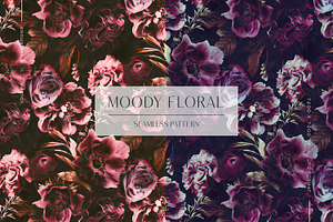 Moody Floral Seamless Pattern