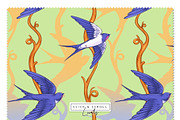 Cotton & Swallow Seamless Patterns, a Decorative Illustration by Liiafis (Thumbnail 9 of 16)