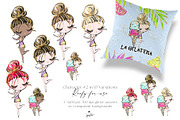 Summer Beach Girls Tropical Clipart, a Person Illustration by KaramfilaS (Thumbnail 3 of 8)