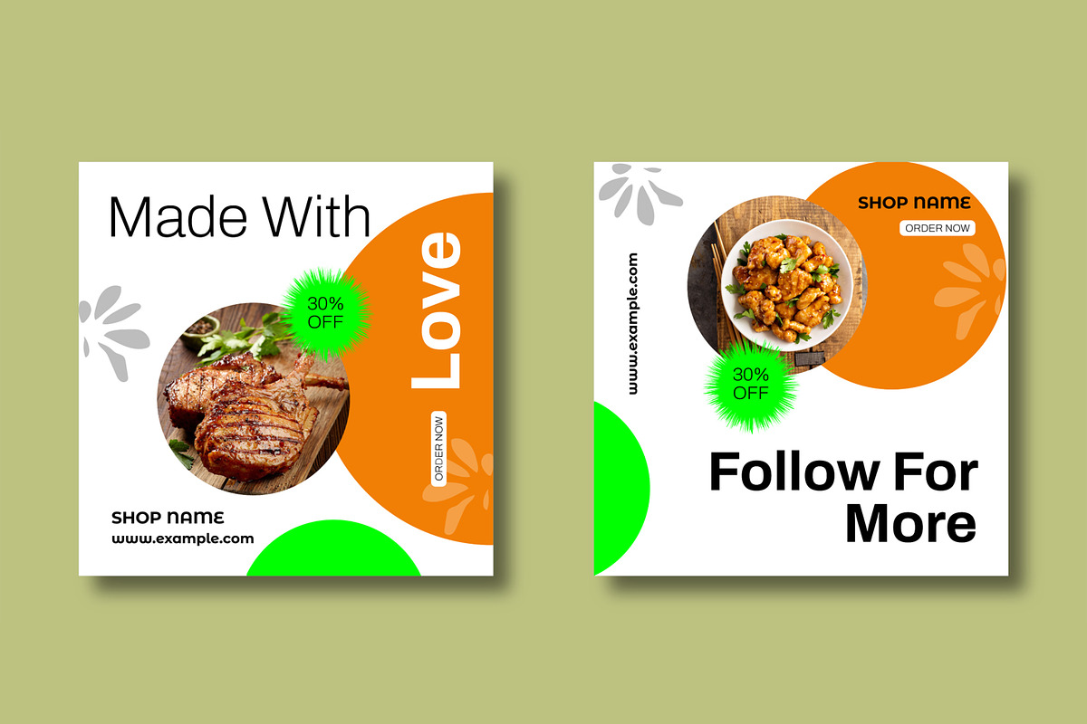 Food Social Media Post Template, a Social Media Template by MightyDesign (Photo 5 of 8)