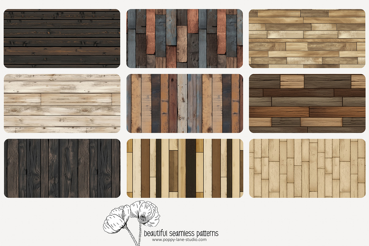 80 wood plank seamless pattern, a Pattern Graphic by Poppy Lane Studio (Photo 8 of 11)