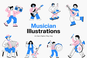 Musician Illustration Art, a Person Illustration by Vectors Market