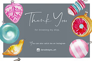 SWEETLY RETRO Christmas Ornaments, a Seasonal Illustration by Dana Designs (Thumbnail 4 of 4)