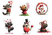 valentines animals clipart, an Illustration by CreationArt (Thumbnail 5 of 7)