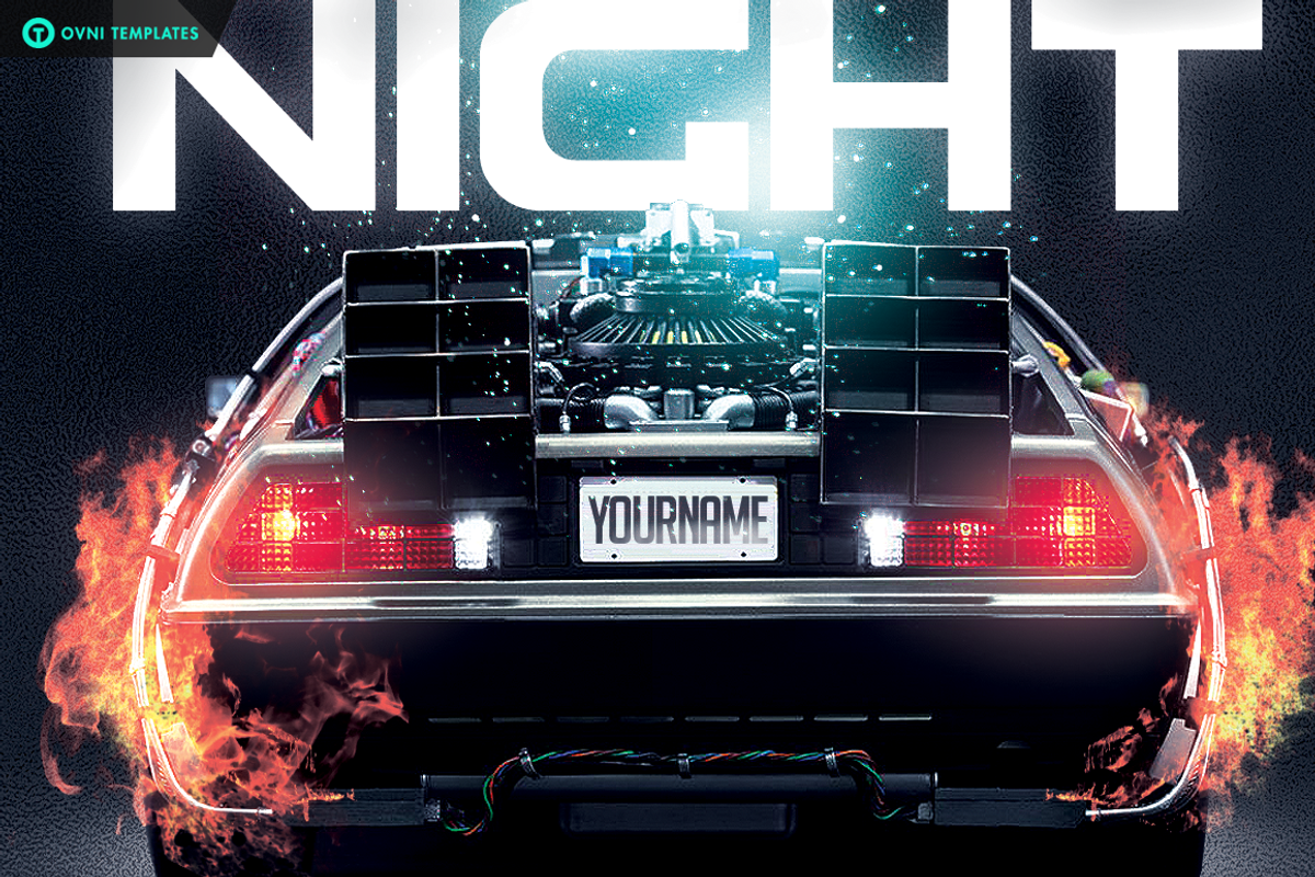 BACK TO THE NIGHT Flyer Template, a Flyer Template by OVNI-TEMPLATES (Photo 3 of 3)